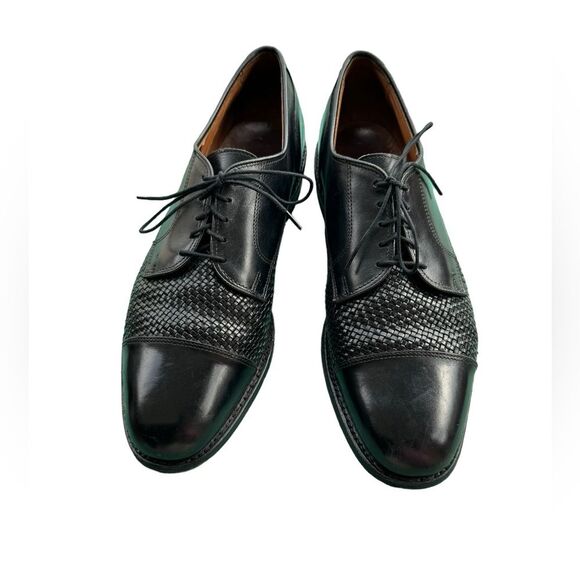 Allen Edmonds Lauderdale Woven Cap Dress Derby Leather Shoes Black Size 11 B main image 12